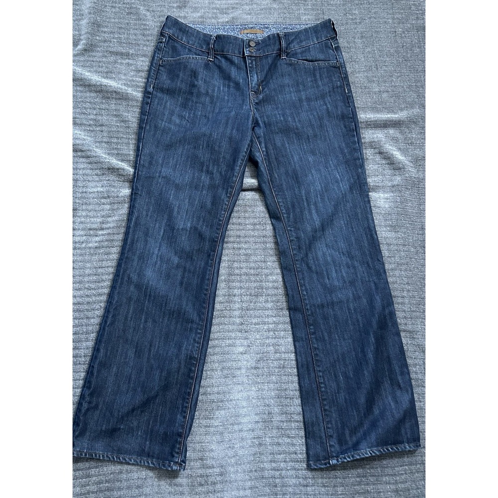 Vtg Y2K 07' GAP Limited Edition Jeans Women's 14 Wide Leg Flare Dark Wash Denim